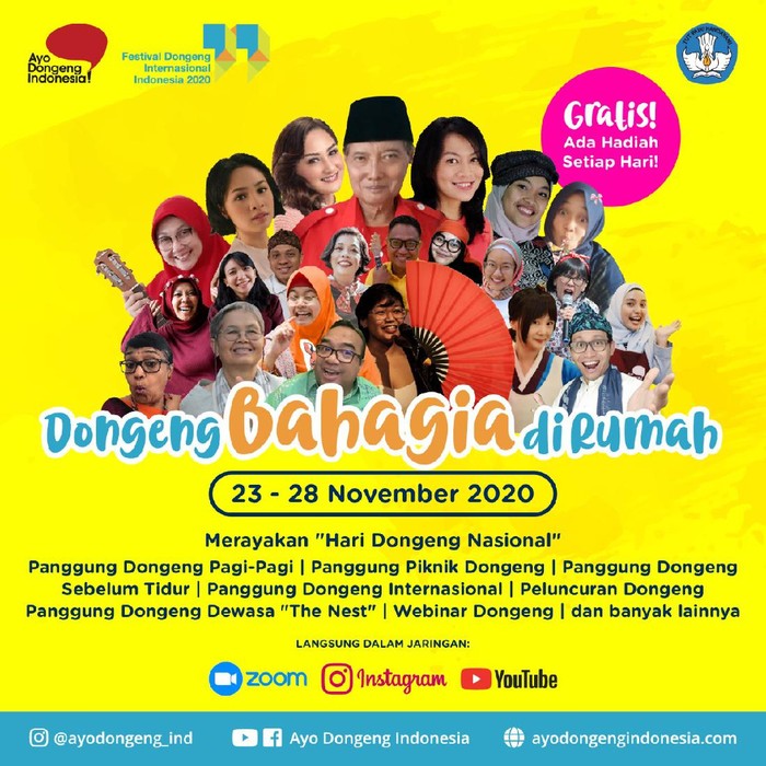 Festival Dongeng Internasional Indonesia (FDII) 2020 Digelar 23-28 November 2020