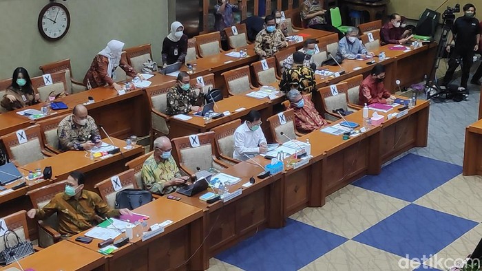 Foto Menkes Terawan hadiri Raker Komisi IX (Matius Alfons/detikcom).