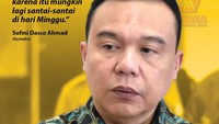 Sufmi Dasco Ahmad (Gerindra): Ya saya pikir yang di-upload Pak Anies itu biasa saja kan karena itu mungkin lagi santai-santai di hari Minggu.