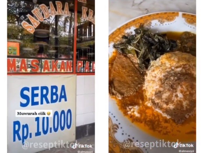 Nasi Padang murah seharga Rp 10.000 Cuma Rp 10.000, Bisa Puas Makan Nasi Padang di Sini!