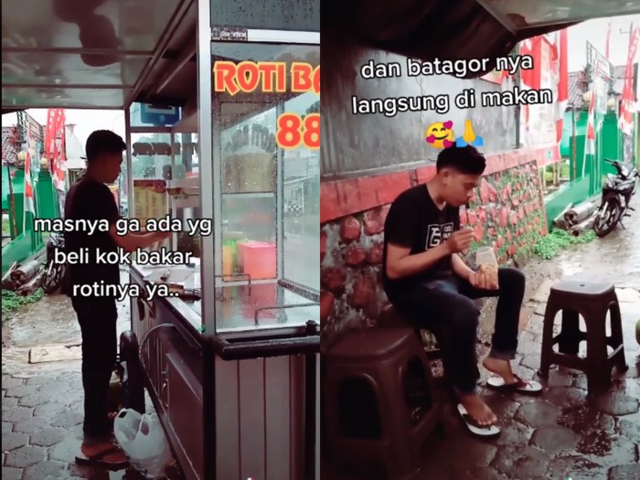 Penjual makanan saling bertukar makanan Bikin Haru! Penjual Roti Bakar dan Batagor Ini Bertukar Jualan untuk Dicicip