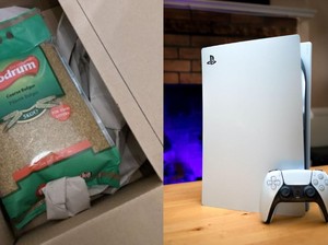 Duh! Beli PS5 Online yang Diterima Malah Beras dan Panggangan Daging