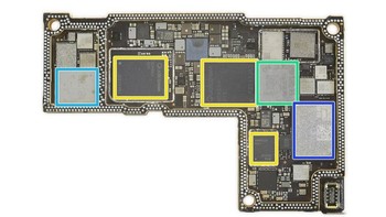Warna kuning adalah modul 5G dari Qualcomm. Foto: ifixit