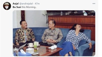 Duh Bu Susi tertawa ngekek. Foto: Twitter