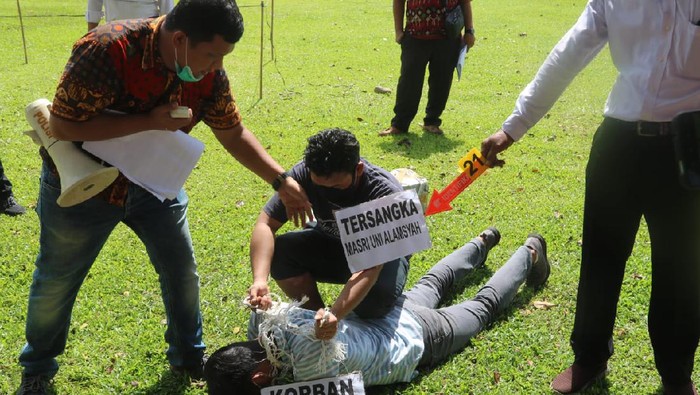 Rekonstruksi pembunuhan Nick Wilson (dok. Istimewa)