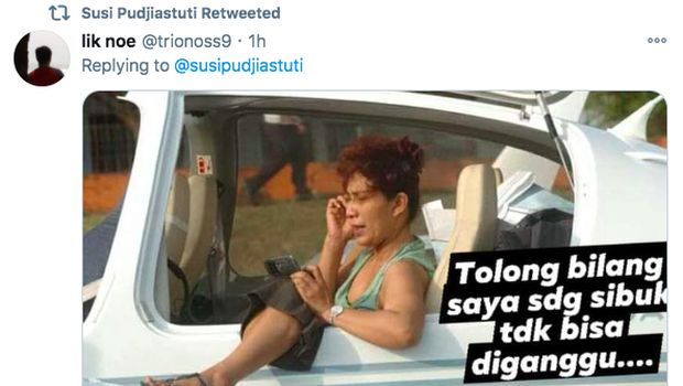 Susi Pudjiastuti Jawab Netizen di Twitter