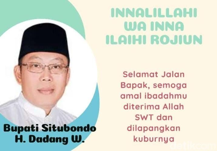 Bupati Situbondo Dadang Wigiarto positif COVID-19 meninggal