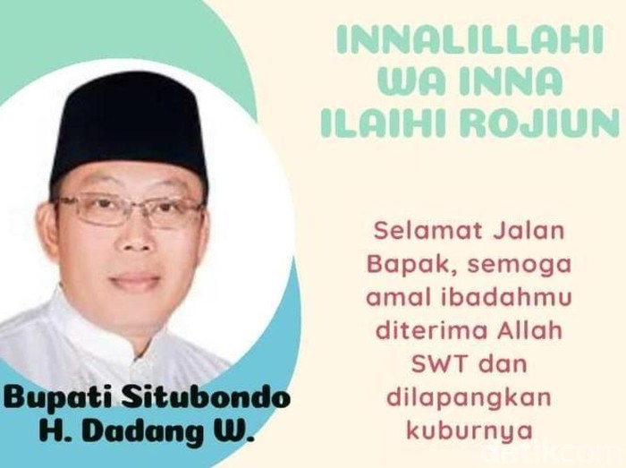 Bupati Situbondo Dadang Wigiarto positif COVID-19 meninggal