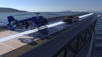 Ada enam dek, tiga hanggar helikopter dan juga garasi yang diisi permainan air untuk penumpang. (Lazzarini Design Studio)