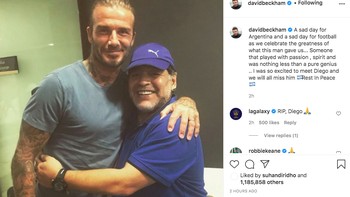 “Seseorang yang bermain dengan passion, semangat dan kegeniusan murni,” sebut David Beckham. Foto: istimewa