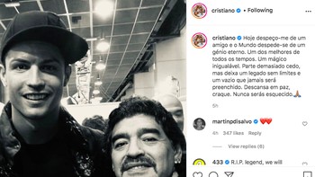 Cristiano Ronaldo pun menyatakan tribut dan kesedihannya. Foto: istimewa