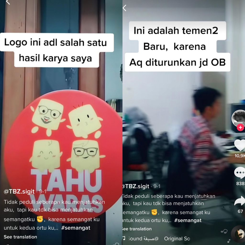 tiktok Kisah Erfat Seged yang dulu staf desain grafis yang jadi office boy