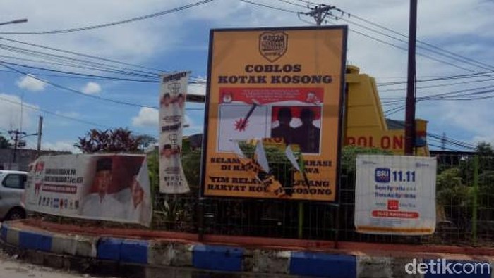 Ajakan mencoblos kotak kosong di Pilbup Gowa (Taufiq-detikcom).