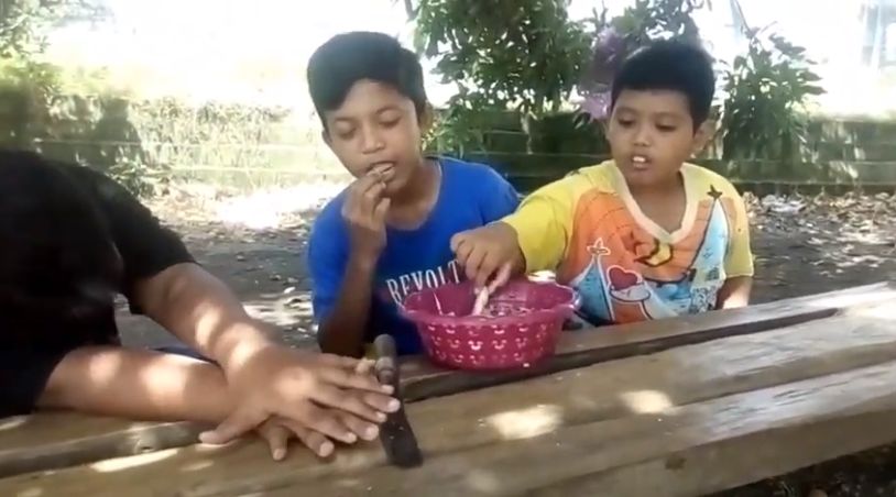 Kocak! Begini Aksi Bocah saat Mukbang Tebu