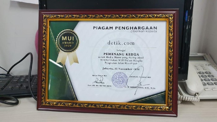detikcom raih penghargaan dari MUI/Dok MUI
