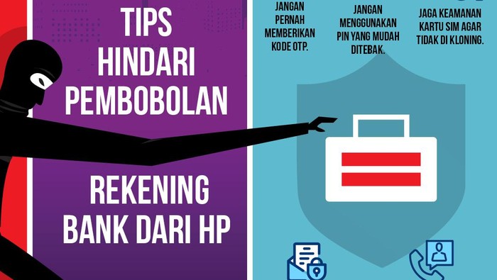 Infografis Tips Anti Pembobolan Rekening dari HP