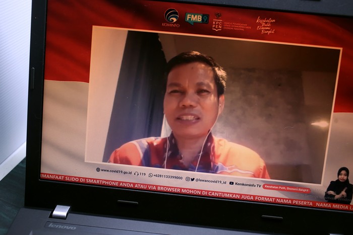 Dr. Muhammad Zain, S.Ag., M.Ag, Direktur guru dan tenaga kependidikan madrasah Direktorat Jenderal Pendidikan Islam Kementerian Agama memberikan penjelasan mengenai subsidi upah bagi guru dan tenaga kependidikna non PNS bidang agama di Jakarta, Kamis, 26 November 2020.