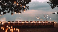 Begini salah satu suasana di acara pesta yang digelar secara privat oleh Nikita Willy dan Indra Priawan. Tampak sunset di tepi pantai, romantis! (Instagram Nikita Willy)