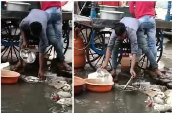 Jorok! 5 Penjual Makanan Ini Cuci Alat Makan Pakai Air Kotor