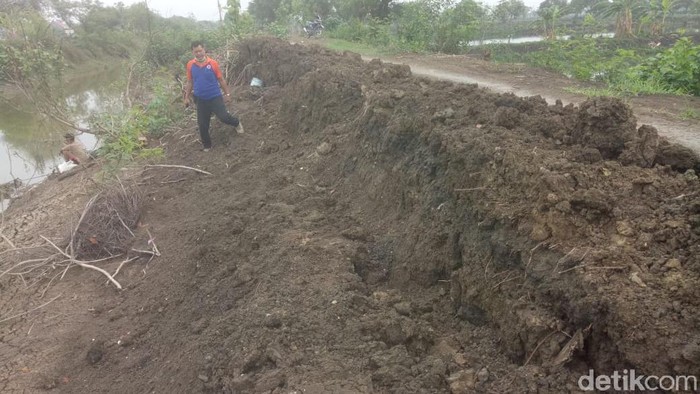 Tanggul Kali Plalangan di Lamongan sliding