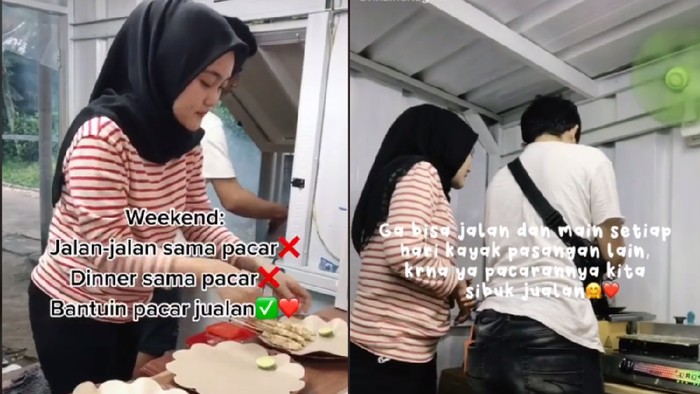 Wanita bantuin kekasihnya jualan sate taichan Idaman! Wanita Ini Rajin Bantu Kekasihnya Jualan Sate Taichan