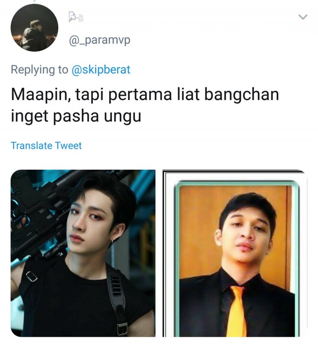 Pasha Ungu katanya mirip sama Bangchan Stray Kids nih. Kalau menurut kamu gimana, bener nggak? Foto: Twitter/@skipberat