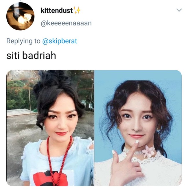 Netizen sebut Siti Badriah mirip dengan Kyulkyung. Apakah benar demikian? Foto: Twitter/@skipberat