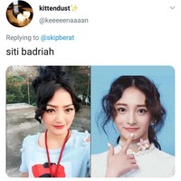 Netizen sebut Siti Badriah mirip dengan Kyulkyung. Apakah benar demikian? Foto: Twitter/@skipberat