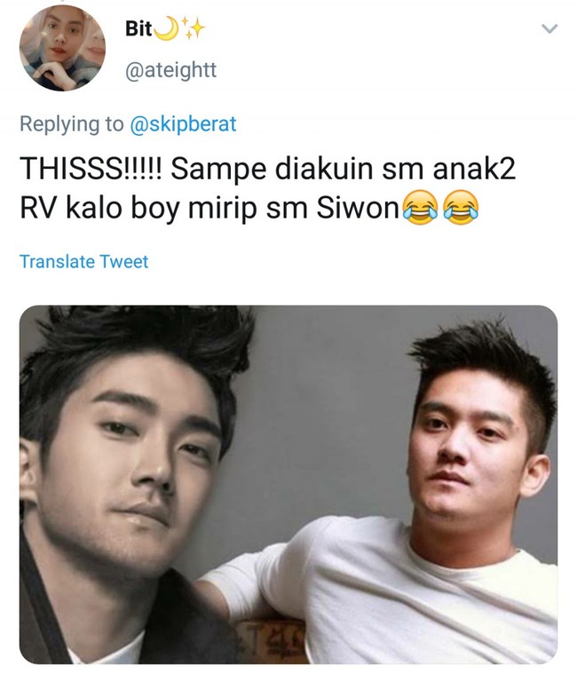 Nah kalau yang satu ini sih jadi terlihat mirip banget ya kalau fotonya disandingkan kayak gini. Boy William disebut kembar nih sama Siwon Super Junior. Foto: Twitter/@skipberat