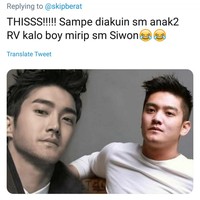 Nah kalau yang satu ini sih jadi terlihat mirip banget ya kalau fotonya disandingkan kayak gini. Boy William disebut kembar nih sama Siwon Super Junior. Foto: Twitter/@skipberat