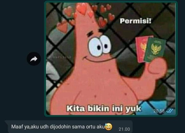 Nyesek sampai bengek pas lihat jawaban gebetannya. Sungguh kasihan.. Foto: Twitter/@txtdariwasap