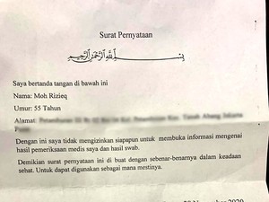 Ini Surat Pernyataan Habib Rizieq Tolak Publikasikan Hasil Swab