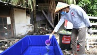 Upaya pelestarian lingkungan tidak melulu berjalan dengan lancar. keterbatasan modal dan minimnya prasarana yang dimiliki masih jauh dari cukup untuk memenuhi kebutuhan pangan kelompok dan warga. Untuk itu, Relawan Indonesia Bersatu berinisiatif menyokong kegiatan pemberdayaan masyarakat dengan memberikan 200 unit paket budikdamber, 10.000 ekor bibit lele, 2400 Pot kangkung, 4 instalasi hidroponik, dan 800 KG pakan lele. dok. RIB Lawan COVID-19