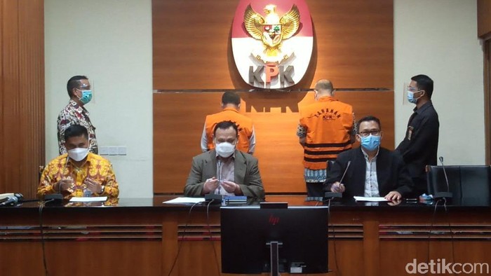 Konferensi pers KPK soal kasus suap yang dilakukan Wali Kota Cimahi Ajay Priatna (Kadek/detikcom)