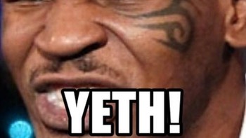 Yes! adalah meme klasik, biasanya pakai bocah gemuk. Ternyata ada pula meme Yes! versi Mike Tyson. Ejaannya Yeth! (Pinterest)