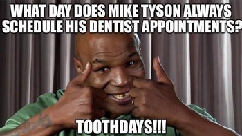 Meme tebak-tebakan garing bertema Mike Tyson (Pinterest)