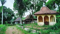 Rumput liar tumbuh di sejumlah bangunan di kawasan objek wisata alam tersebut.