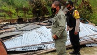 Rumah yang dibakar kelompok Mujahidin Indonesia Timur (MIT) pimpinan Ali Kalora telah rata dengan tanah. Antara Foto/Humas Polres Sigi/Handout.
