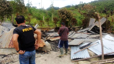 Kondisi Rumah yang Dibakar Kelompok Teroris MIT di Sigi