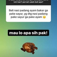 Kalau ini sih kayaknya suaminya kuran fokus deh. Mungkin butuh air putih. Foto: Instagram/@id_ayahasi