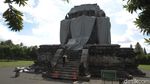Antisipasi Erupsi Merapi, Candi Mendut Ditutup Terpaulin