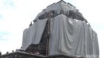 Antisipasi Erupsi Merapi, Candi Mendut Ditutup Terpaulin