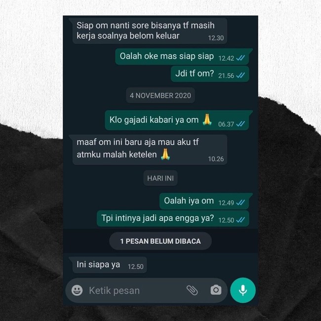 Mendadak lupa ingatan. Mungkin si om kurang fokus dan butuh banyak minum air putih nih. Foto: Instagram/@newdramaolshop