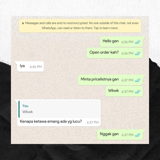 Sensi banget nih penjualnya. Padahal niat si pembeli biar keliatan ramah, eh malah dijutekkin. Yang sabar ya mas.. Foto: Instagram/@newdramaolshop