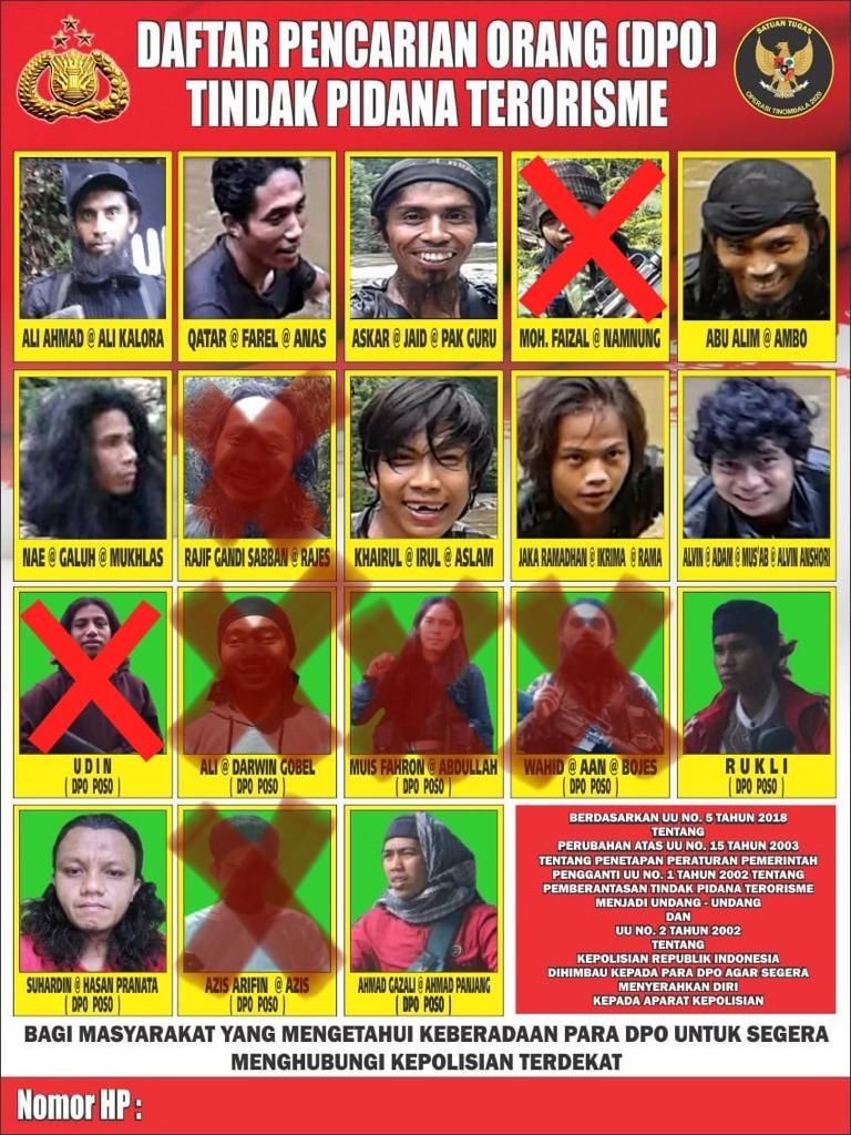 Foto DPO Mujahidin Indonesia Timur Poso pimpinan Ali Kalora