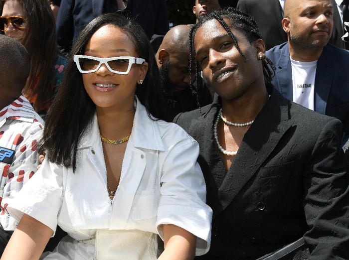 PARIS, FRANCE - JUNE 21: Rihanna and A$AP Rocky attend the Louis Vuitton Menswear Spring/Summer 2019 show as part of Paris Fashion Week on June 21, 2018 in Paris, France. (Photo by Pascal Le Segretain/Getty Images)
