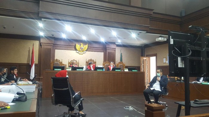 Sidang kasus suap penghpusan red notice Djoko Tjandra di PN Tipikor Jakpus
