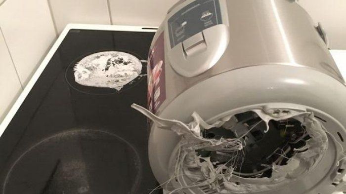 Waduh! Wajan hingga Panci Ini Meleleh saat Dipakai Masak