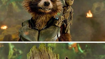 Begini jadinya jika Groot dan Rocket bertukar posisi. Foto: Brightside