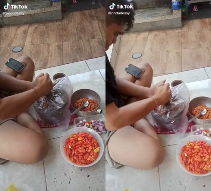 Ini Cara Ngulek Sambel ala Cowok yang Bikin Netizen Ngakak